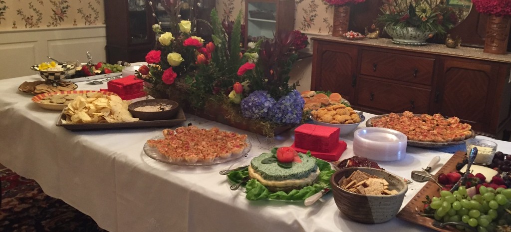 wine and cheese party table