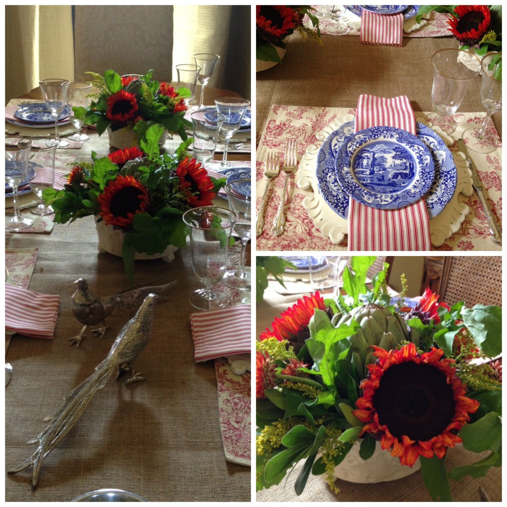 Red Sunflower, Spode Italian Collage