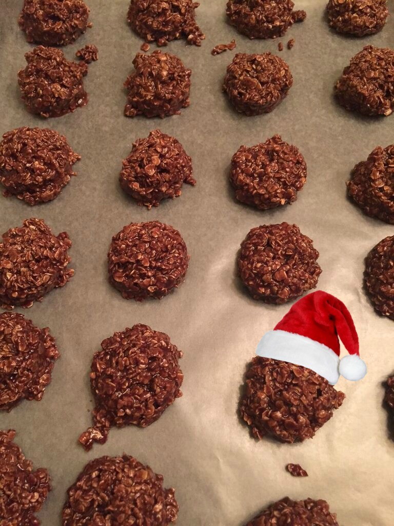 Chocolate cookies santa hat