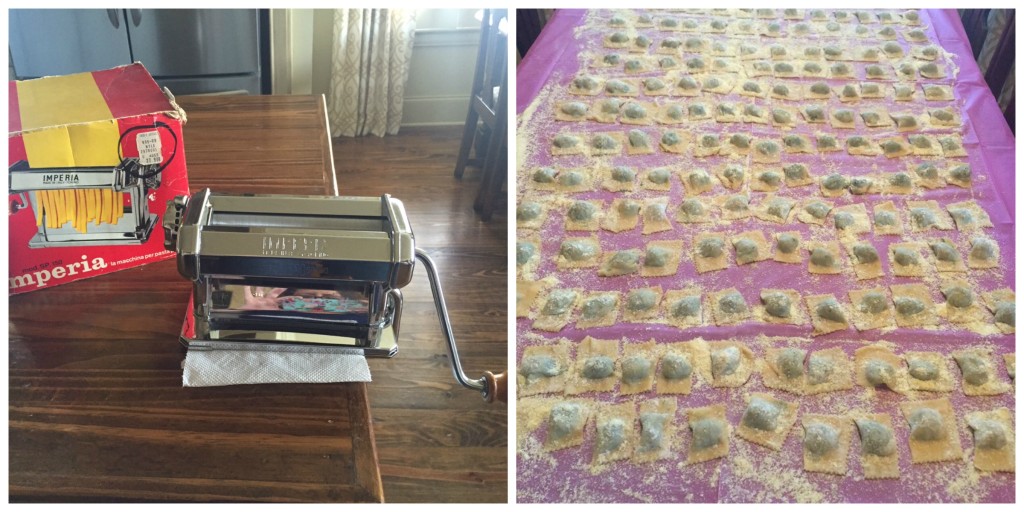 pasta maker and drying raviolis