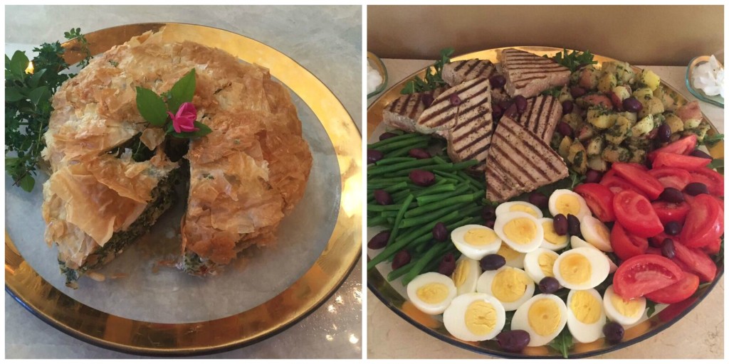 nicoise and spinach pie