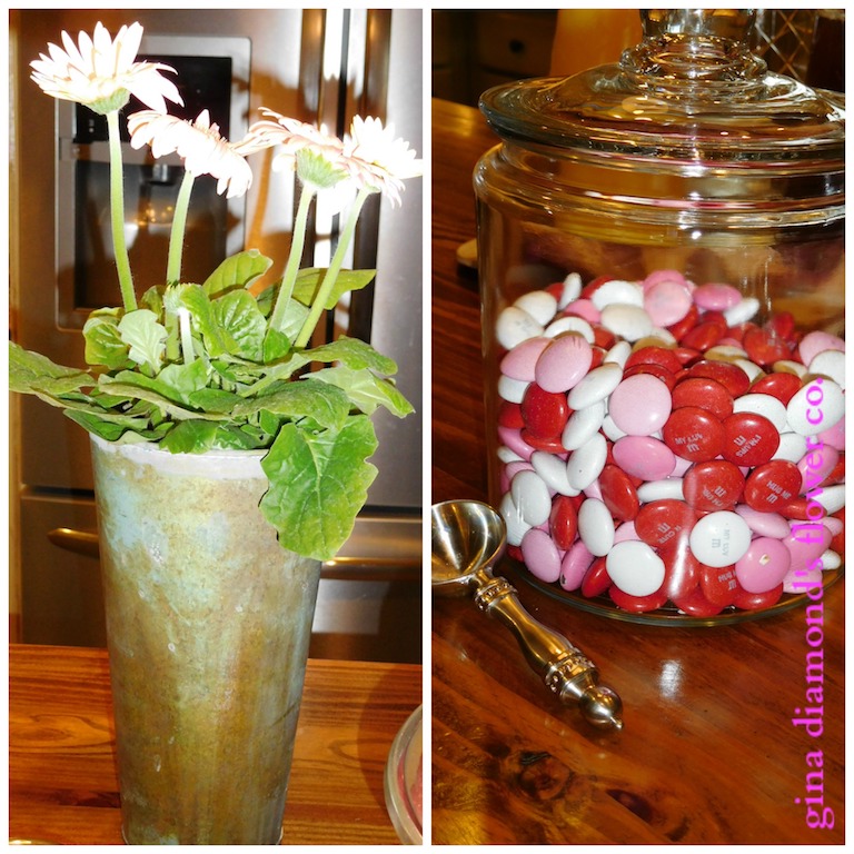 Gerbera Daisies and M&M's