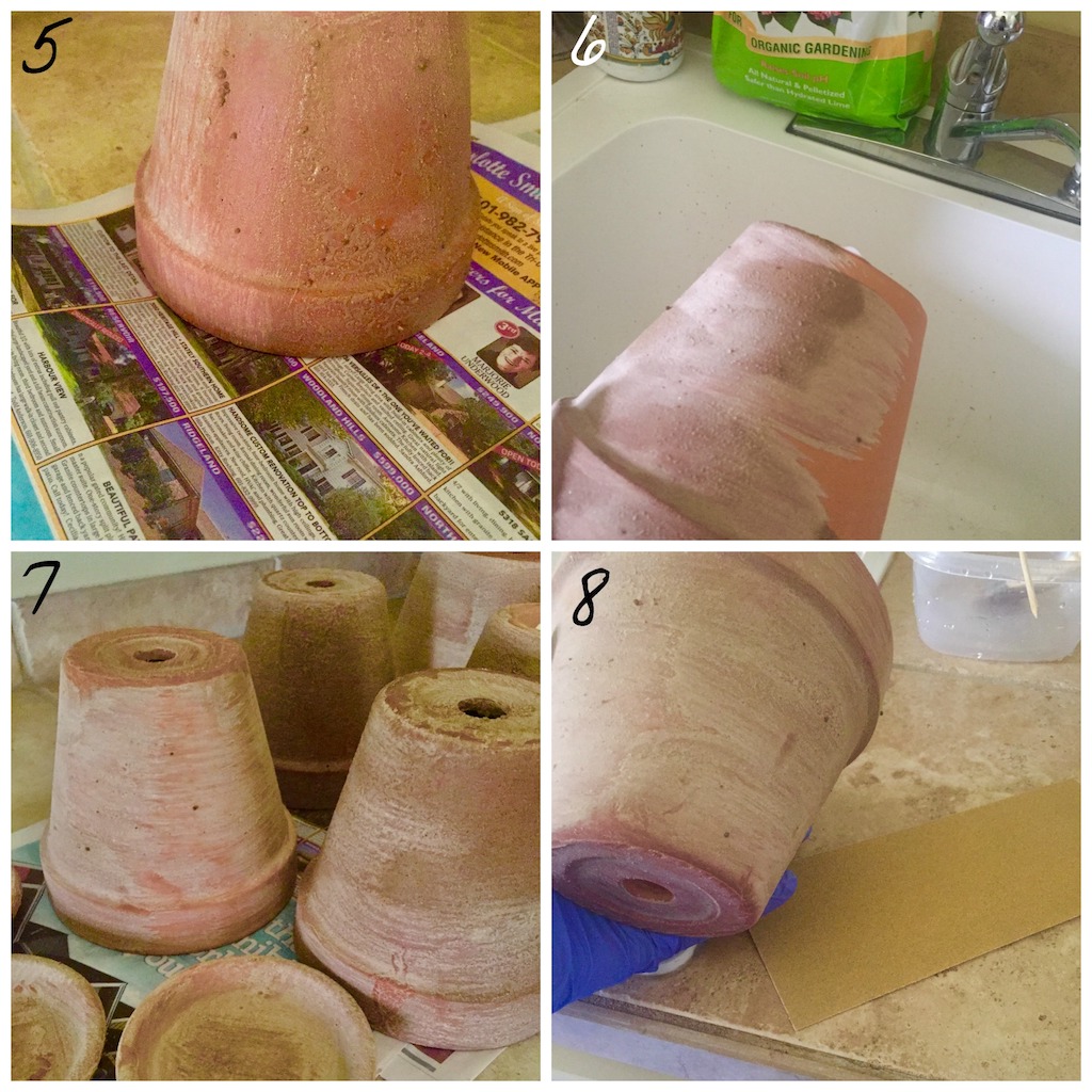 aging terracotta pots