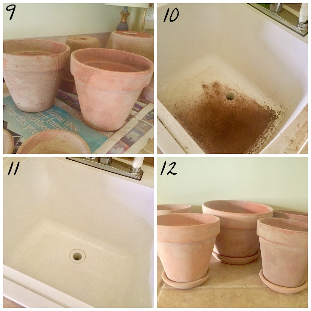aging terracotta pots